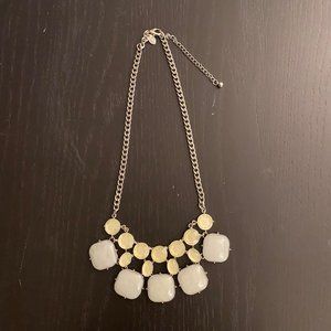 Silver Necklace with Green Pendants